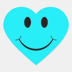 Light Blue Heart Face Stickers