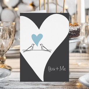 Light Blue Heart Love Bird Rustic Modern Wedding