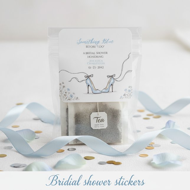 Light Blue Heels Bridal Shower Square Sticker (Light Blue Heels Bridal Shower Square Sticker
)