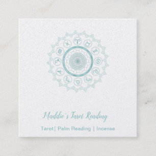Light Blue Horoscope Signs Square Business Card