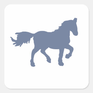 Light Blue Horse Silhouette Sticker