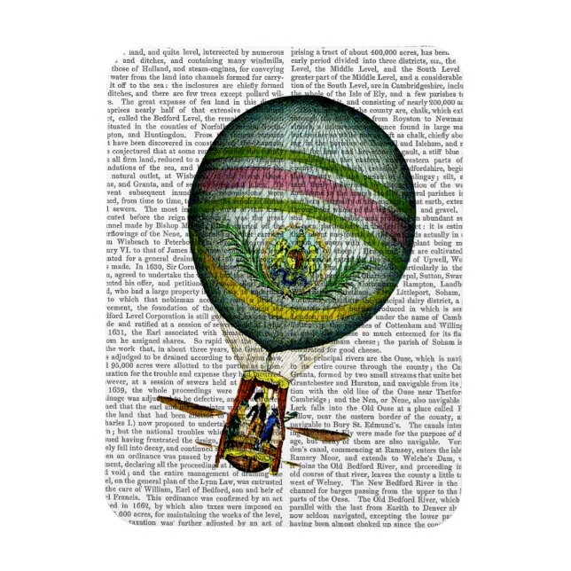 Light Blue Hot Air Balloon Magnet (Vertical)