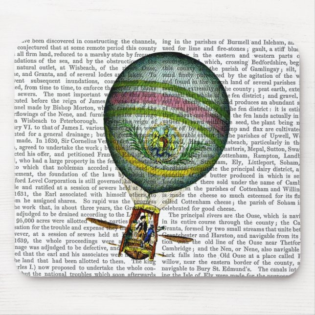 Light Blue Hot Air Balloon Mouse Pad (Front)