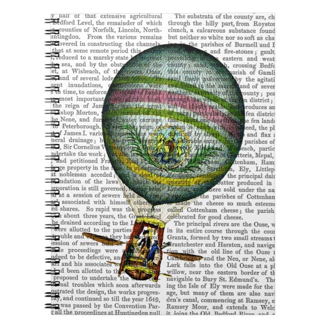 Light Blue Hot Air Balloon Notebook (Front)