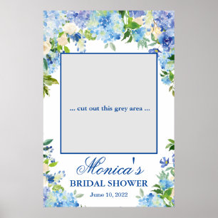 Light Blue Hydrangea  Bridal Shower Photo Prop Poster