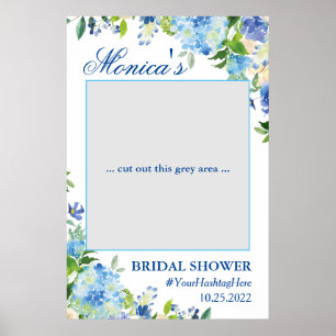 Light Blue Hydrangea  Bridal Shower Photo Prop Poster