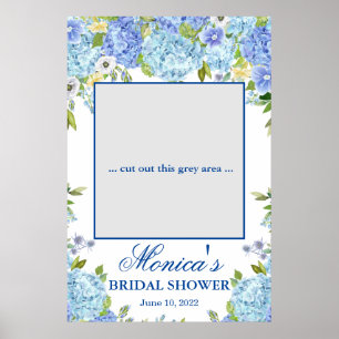 Light Blue Hydrangea  Bridal Shower Photo Prop Poster