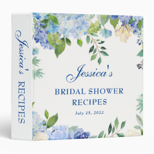 Light Blue Hydrangea Bridal Shower Recipe Binder