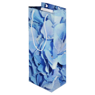 Light Blue Hydrangea Wine Gift Bag