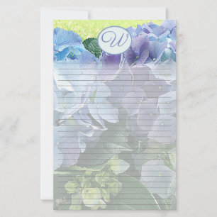 Light Blue Hydrangea Writing Paper Monogram