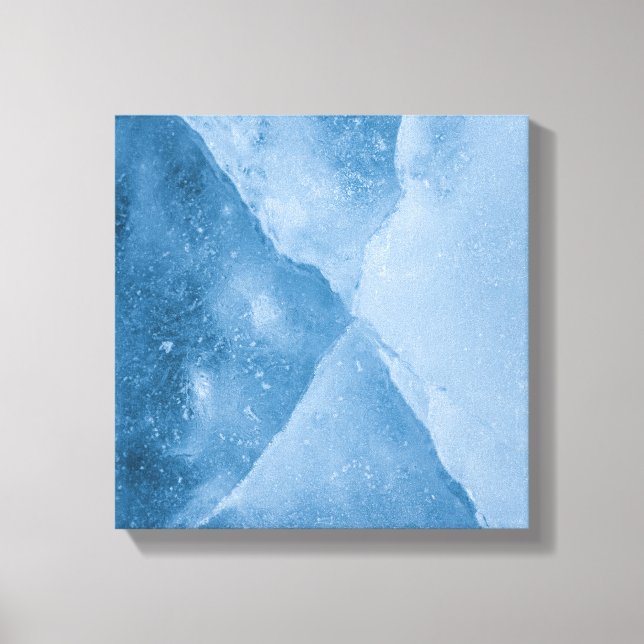 Light Blue Ice Abstract Art Photo Canvas Print (Front)