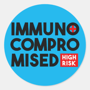 Light Blue Immunocompromised High Risk Classic Round Sticker