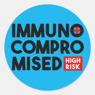 Light Blue Immunocompromised High Risk Classic Round Sticker