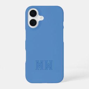 Light Blue Initials Monogram Simple Minimal  iPhone 16 Case