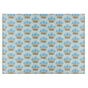 Light Blue Island Tribal Green Sea Turtles Cutting Board
