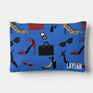 Light Blue It Girl Fashion and Makeup Cosmetic Accessory Pouch