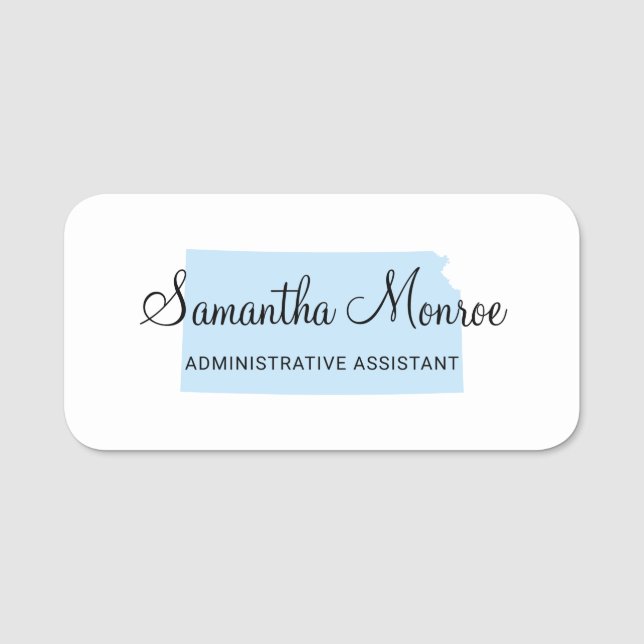 Light Blue Kansas Name Tag (Front)
