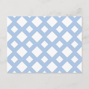 Light Blue Lattice on White Postcard