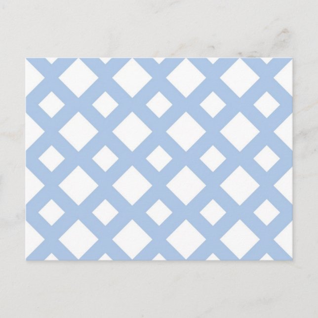 Light Blue Lattice on White Postcard (Front)