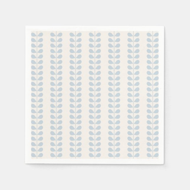 Light Blue Leaf Stripe Napkin (Front)