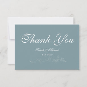 Light blue leaf Thank You Card