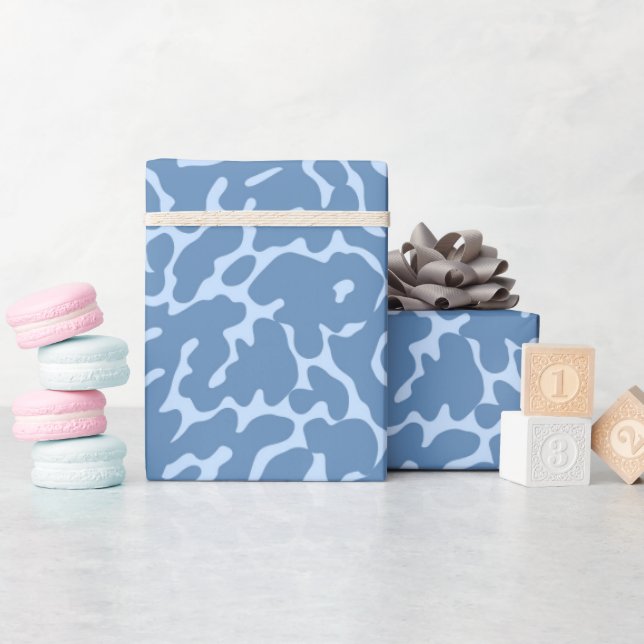 Light Blue leopard skin pattern Wrapping Paper (Baby Shower)