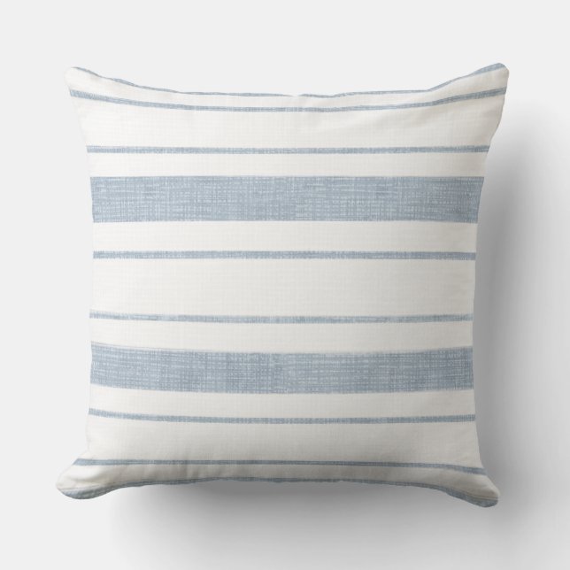 Light Blue Line Pattern Throw Pillow (Front)