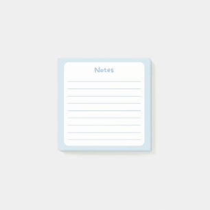 Light Blue Lined Sticky Note Pad 