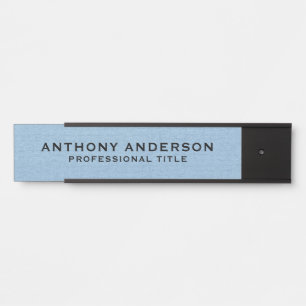 Light Blue Linen Fabric Texture Door Sign