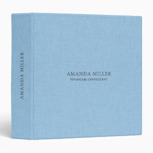 Light Blue Linen Texture With Grey Typography Binder
