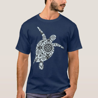 Light Blue Mandala Turtle T-Shirt