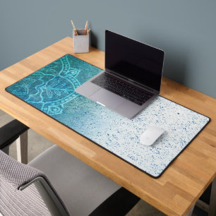 Light Blue Mandala Zen Desk Mat