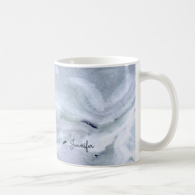 Light Blue Marble Coffee Mug (Right)