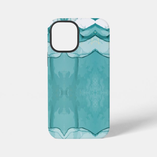 Light Blue Marble Elegant Modern Pattern iPhone Case (Back)