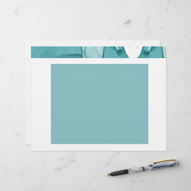 Light Blue Marble Elegant Modern Pattern Letterhead (Front/Back In Situ)