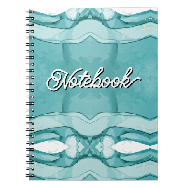 Light Blue Marble Elegant Modern Pattern Notebook (Front)