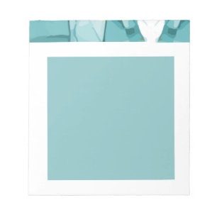 Light Blue Marble Elegant Modern Pattern Notepad