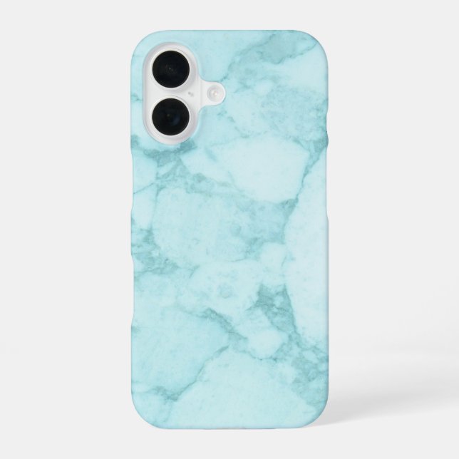 Light Blue Marble iPhone 16 Case (Back)