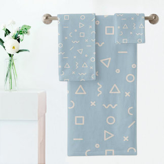 Light Blue Memphis Pattern Towel