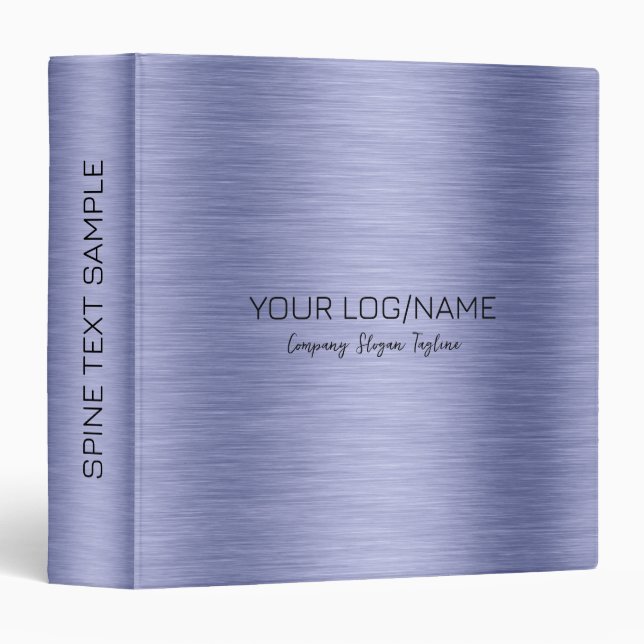 Light Blue Metallic Texture Custom Black Text Binder (Front/Spine)