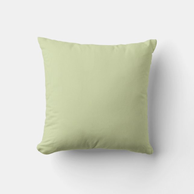 Light Blue Micro Flowers on Green Throw Pillow (Front)