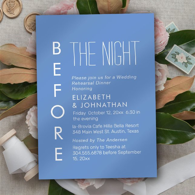 Light Blue Minimal The Night Before Invitation (Creator Uploaded)