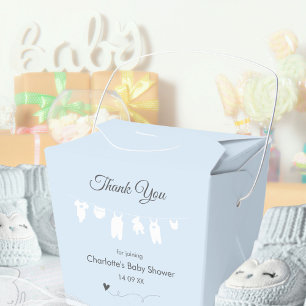 Light Blue Minimalist Baby Boy Shower Favor Box