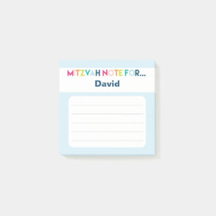 Light Blue Mitzvah Note: 3x3 Sticky Pad Post-it Notes