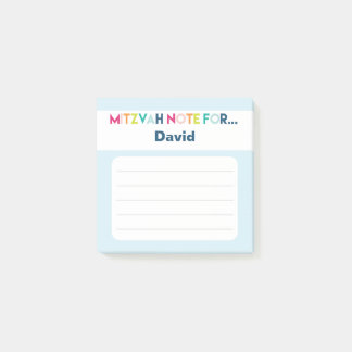 Light Blue Mitzvah Note: 3x3 Sticky Pad Post-it Notes