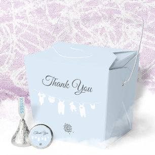 Light Blue Modern Baby Boy Shower Favor Box