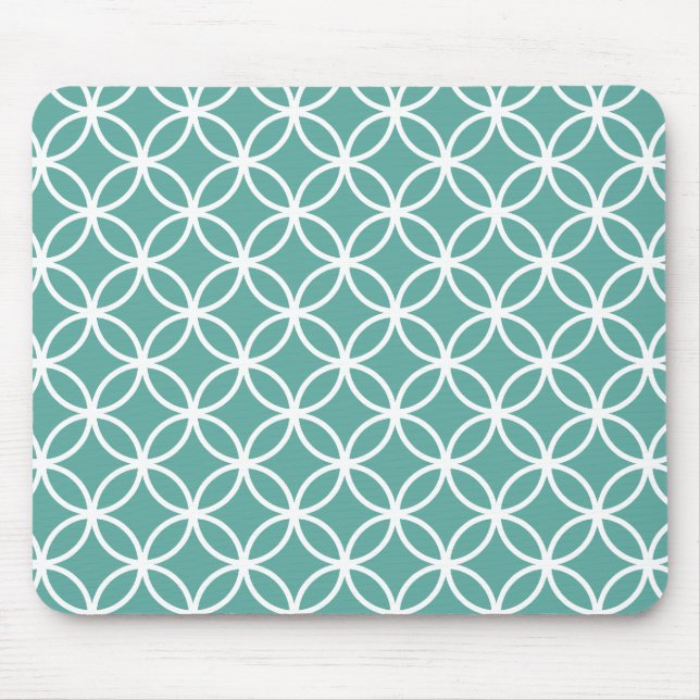 Light Blue Modern Circular Pattern Mouse Pad (Front)