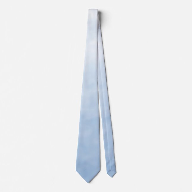 Light Blue Monochromatic Ombre Wedding Neck Tie (Front)