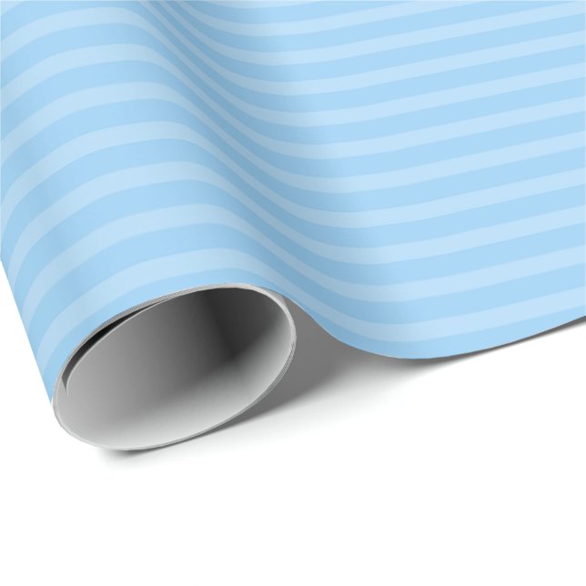 Light Blue Monochromatic Stripe Wrapping Paper (Roll Corner)