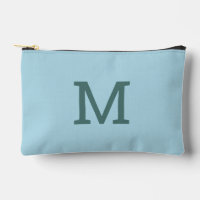 Light Blue Monogram Initial Accessory Makeup Bag
